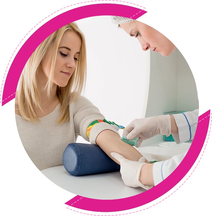 A nurse taking blood sample